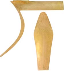 Southern Mountain Style Buttplate, diamond shaped, wax cast brass

Overall length 4-7/16", width 1-9/16", comb 4"
